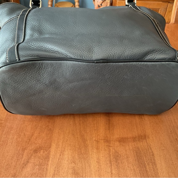 Dooney & Bourke Pebble Leather Dark Gray Tote w/ accessories - Picture 3 of 16